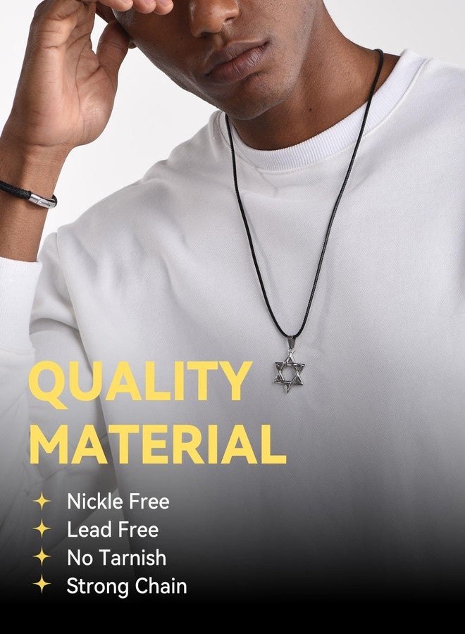 ChainsHouse Braided Leather Necklace Cord, 2MM 26 Inches Black Rope Chain for DIY Jewelry Making, Waterproof Leather Chain with Clasp for Pendants - Image 2